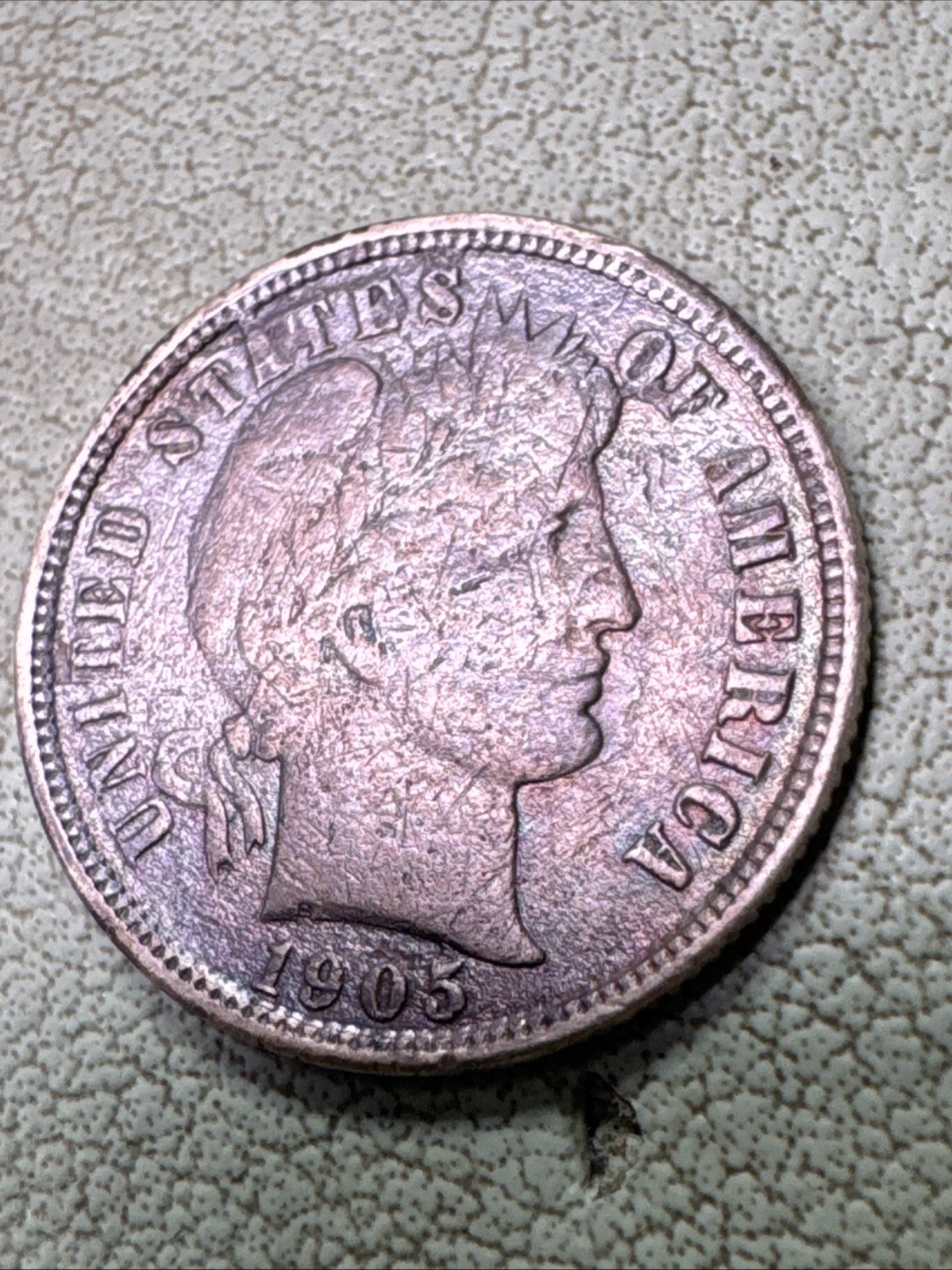 1905 S Barber Dime 10c Nice Original Toned