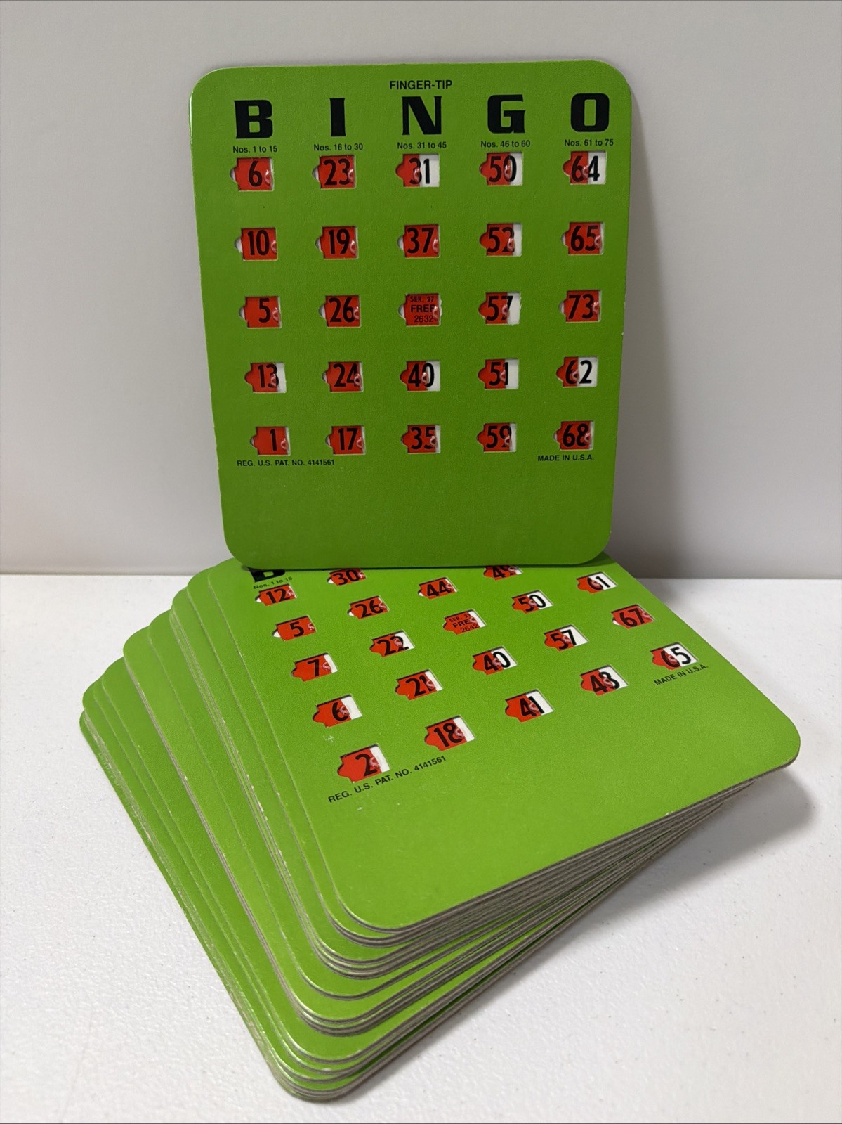 18 Vintage Finger Tip Bingo Cards Easy Slide USA