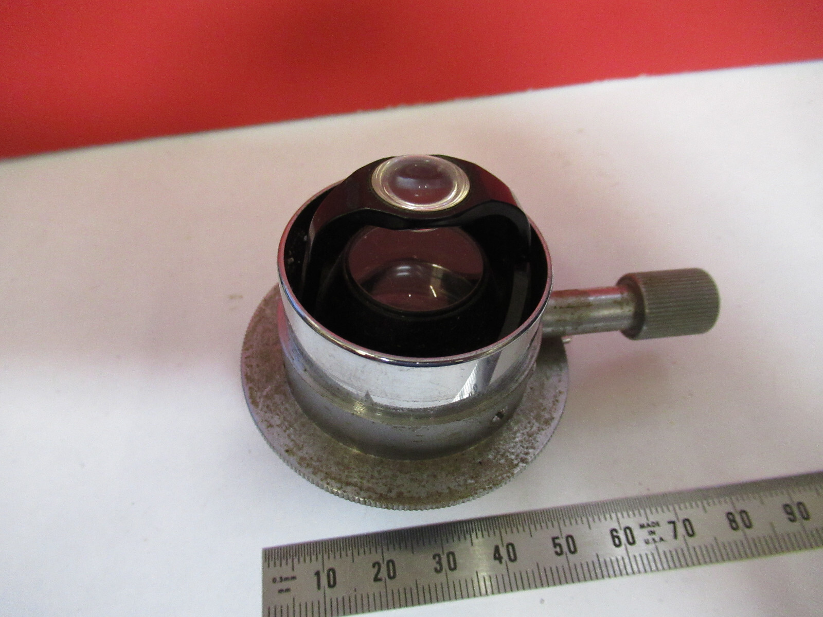 LEITZ WETZLAR CONDENSER + IRIS ANTIQUE MICROSCOPE PART AS PICTURED 6V-FT-71