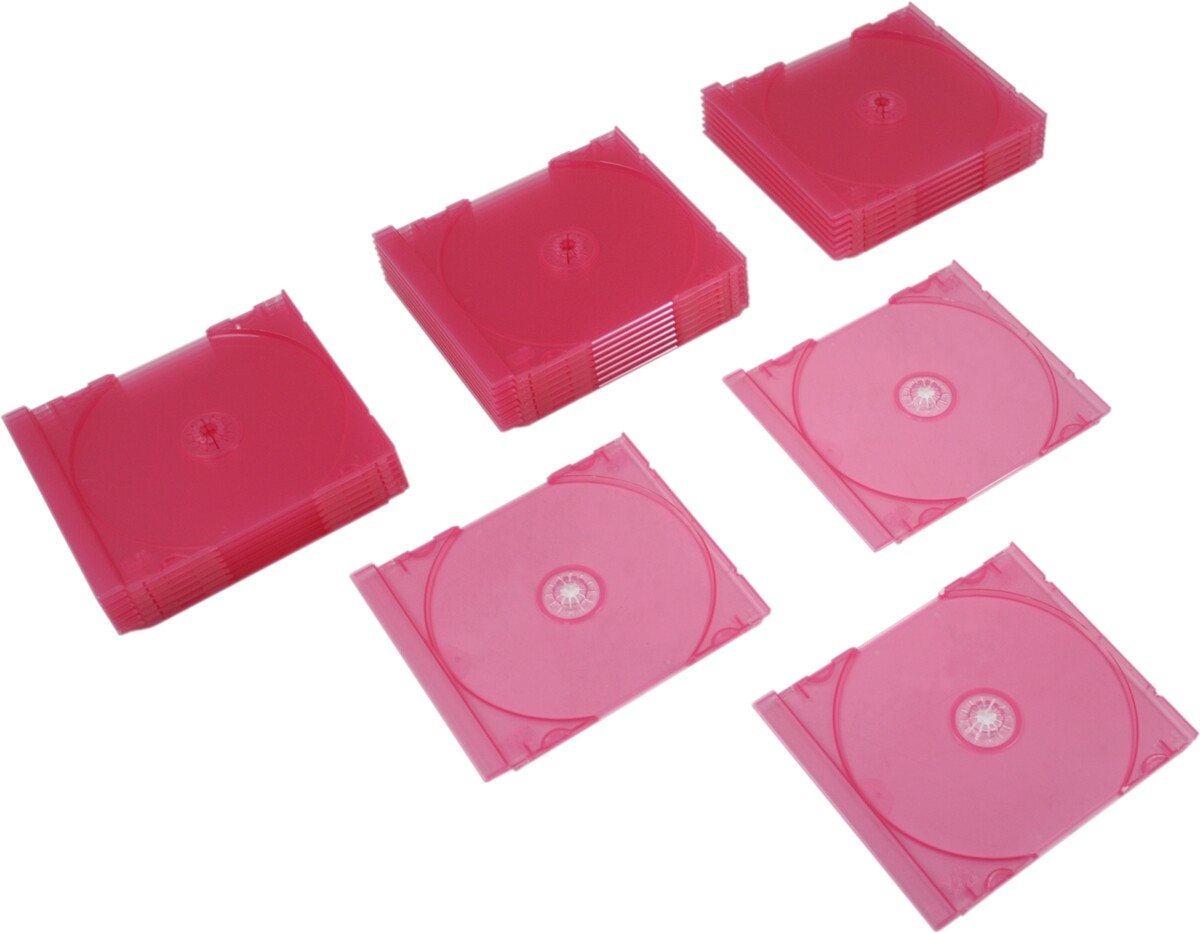 (25) CD Trays - Standard Replacement Inserts Colored Transparent Pink CDIS80TP