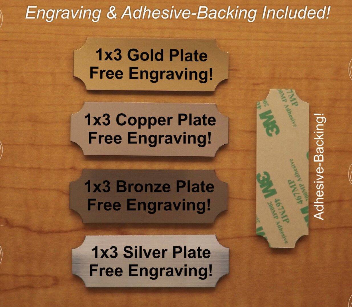 Custom Engraved 1x3 Brushed Finish Tag Sign Plate Trophy Plaque Pet Urn Award