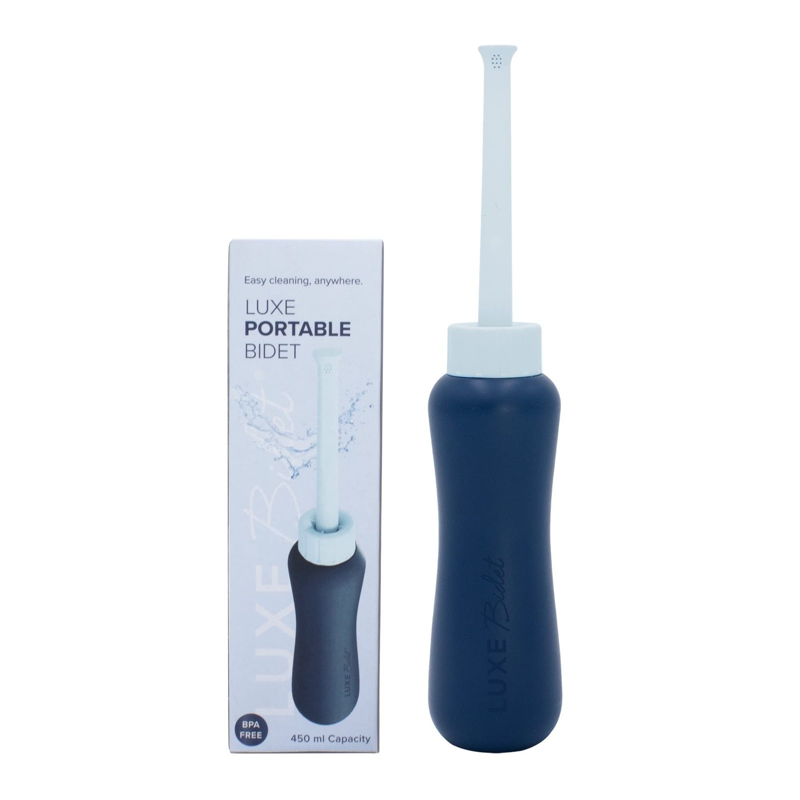 LUXE Bidet Portable Travel Bidet - 450-mL Capacity, Non-Slip, Ergonomic Bottl...