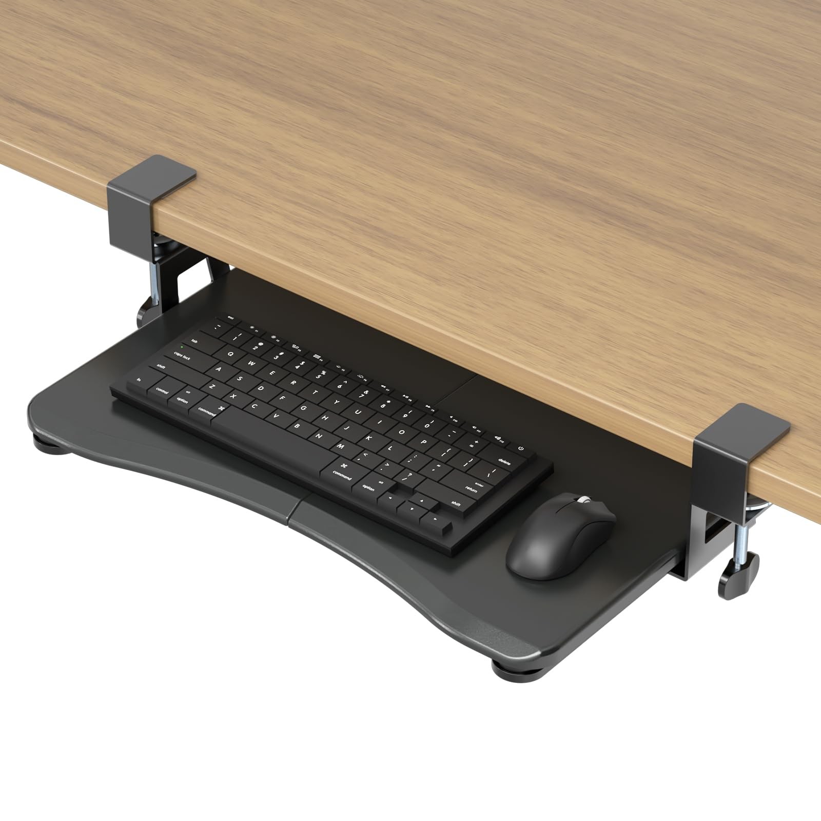 Small Keyboard Tray Under Desk Pull Out with C Clamp Mount, Computer Keyboard...
