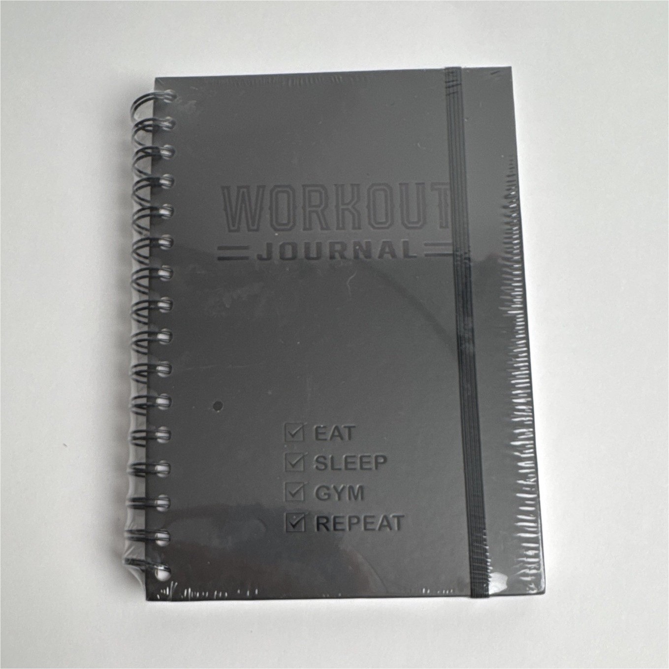 Workout Journal Gym & Training Spiral Bound Fitness Log Notebook, Black