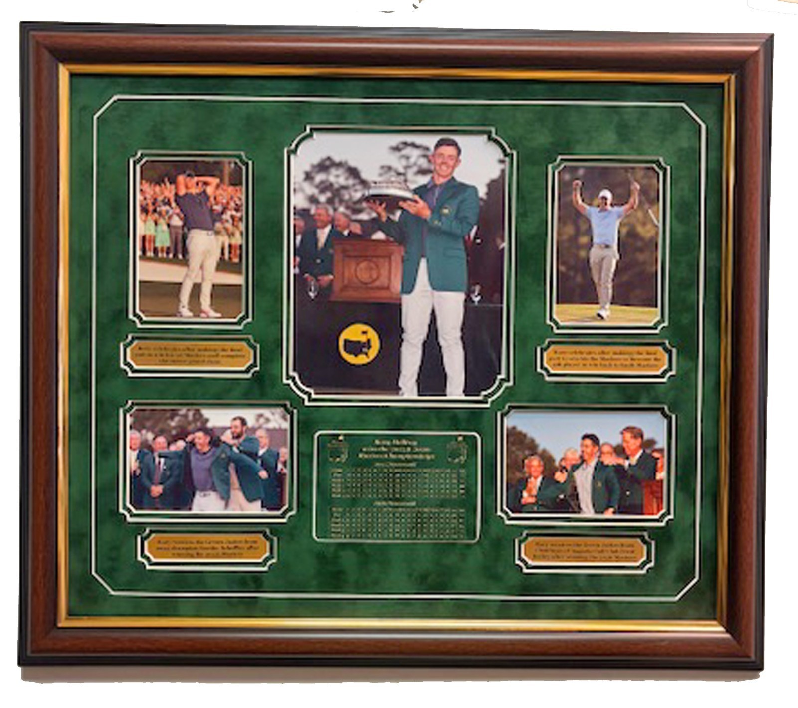 Rory McIlroy 2025 & 2026 Masters champion multi photos professionally framed