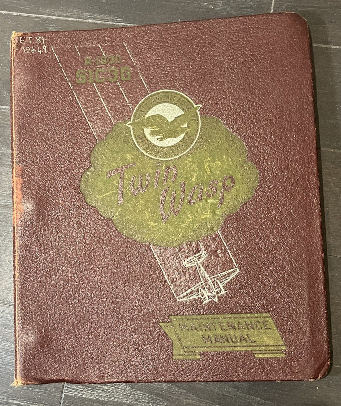 Pratt & Whitney Twin Wasp R-1830 SIC3G Engine Maintenance Manual Mart No 118610