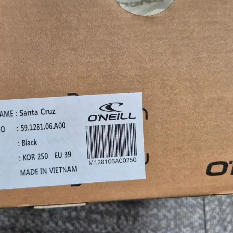 O’Neill Santa Cruz Black Sneakers 250mm New