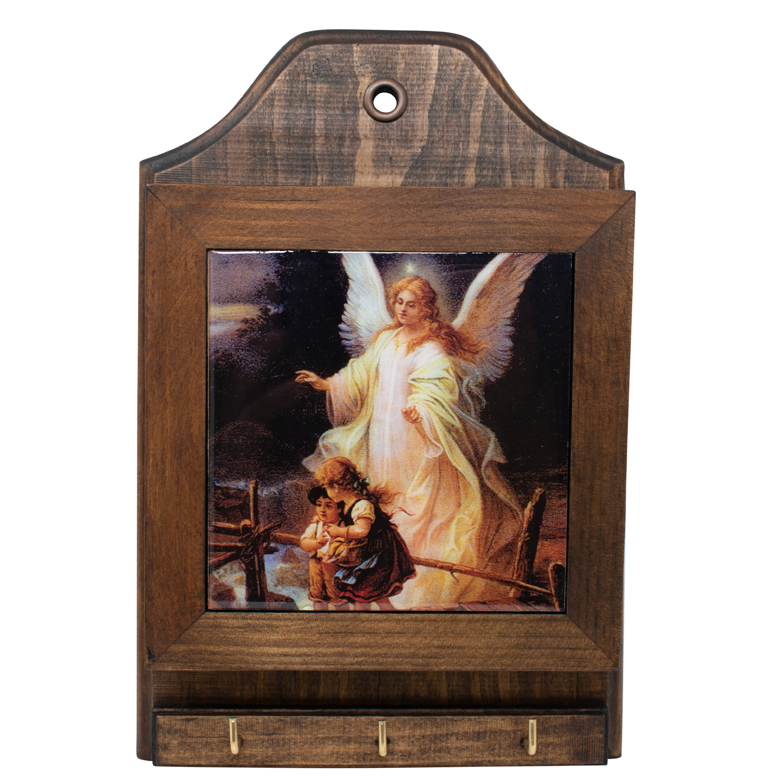 MrcjSales Guardian Angel Key/Mail Box Holder - Wood | Detailed Image | Spacious