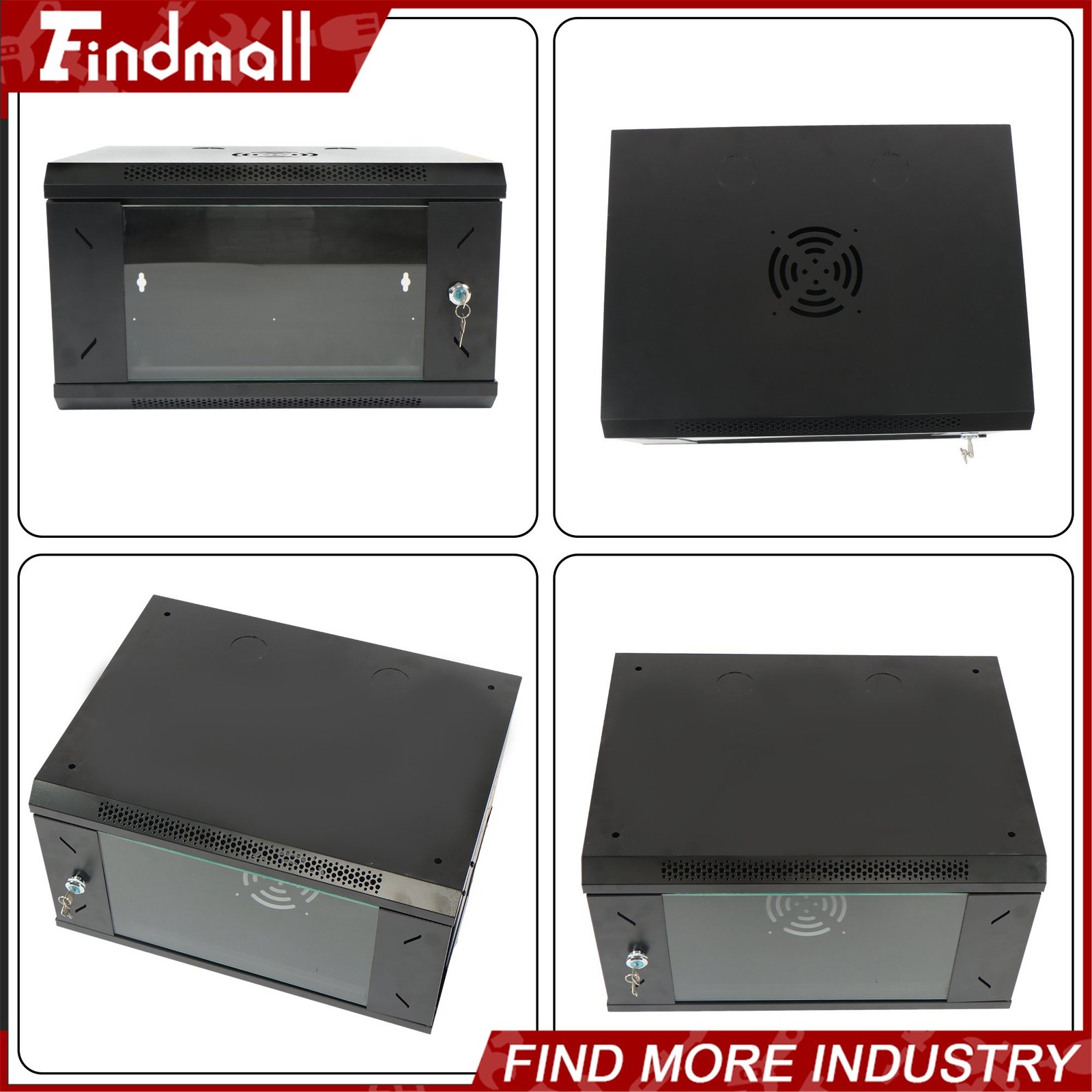 Findmall 6U Wall Mount Network Server Rack Cabinet Enclosure 15.5'' Deep