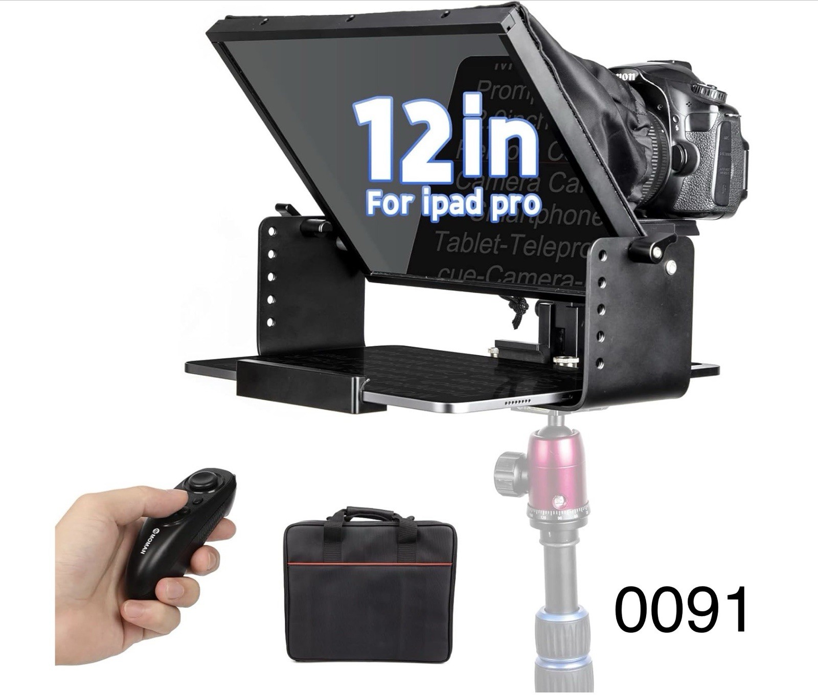 Teleprompter for Camera, Moman MT12 12inch Metal Prompter With Remote (0091)