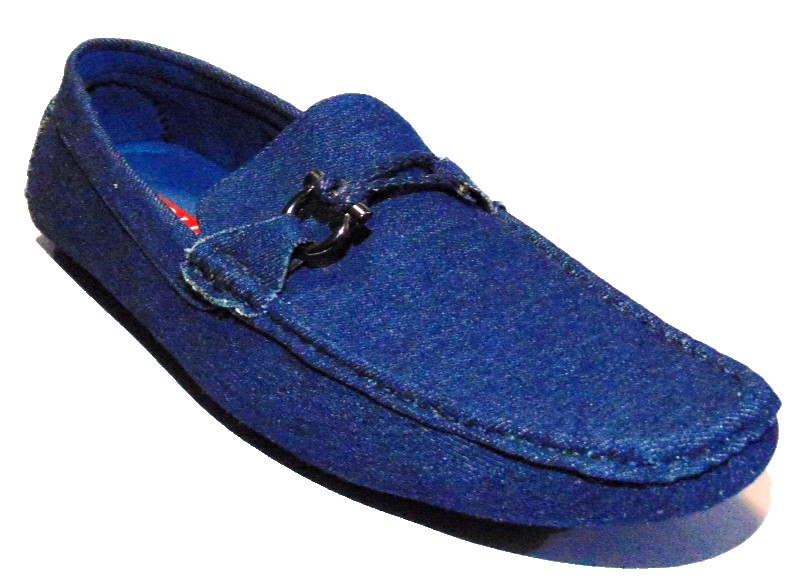 SOLO MENS GOODMEN 200 BLUE CANVAS SLIPPER INDOOR/OUTDOOR SHOES,MOCCASIN FLAT~10