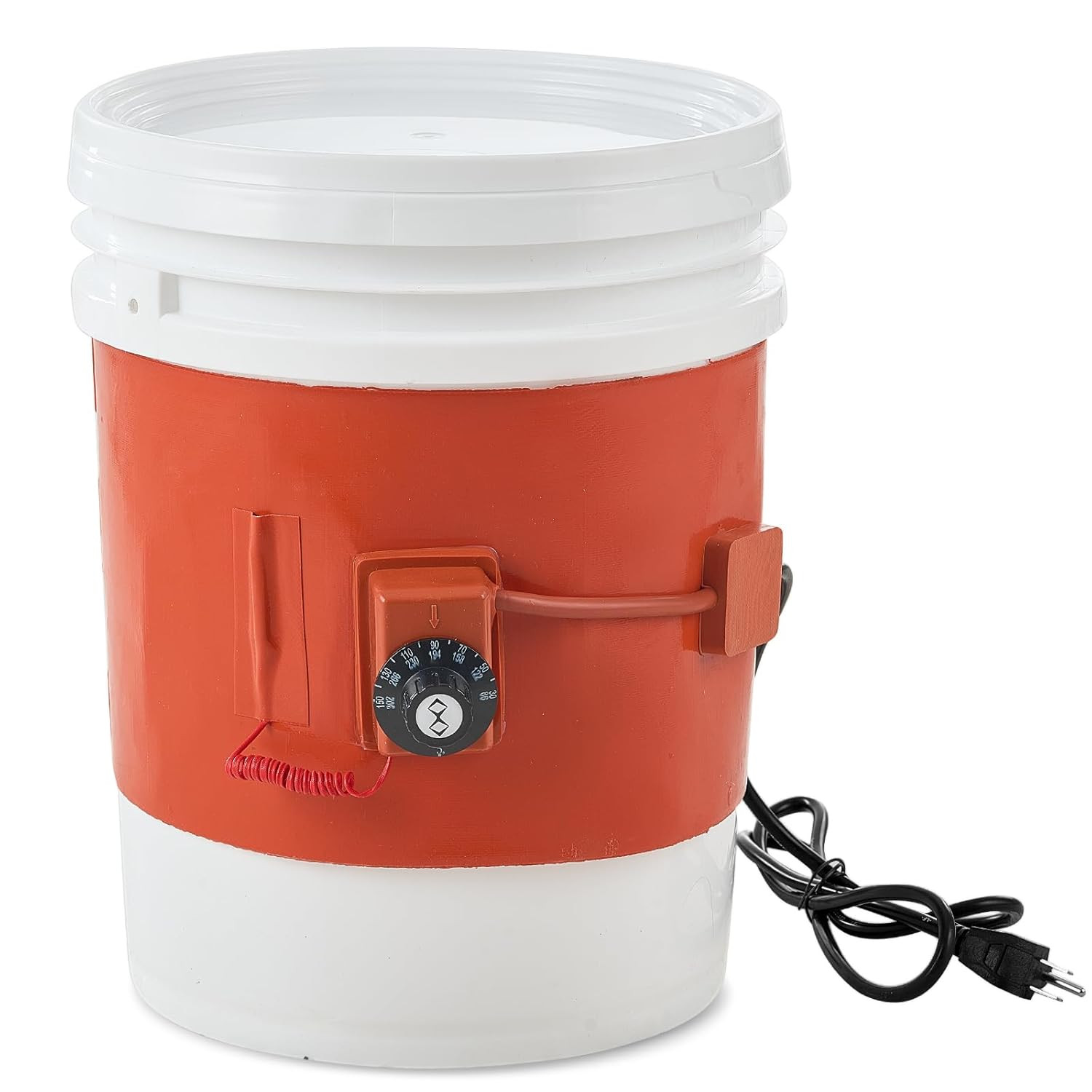 800W Drum Heater Band 7.75in, Fits 5 Gal Pails, 86–302°F Thermostat Temp Control