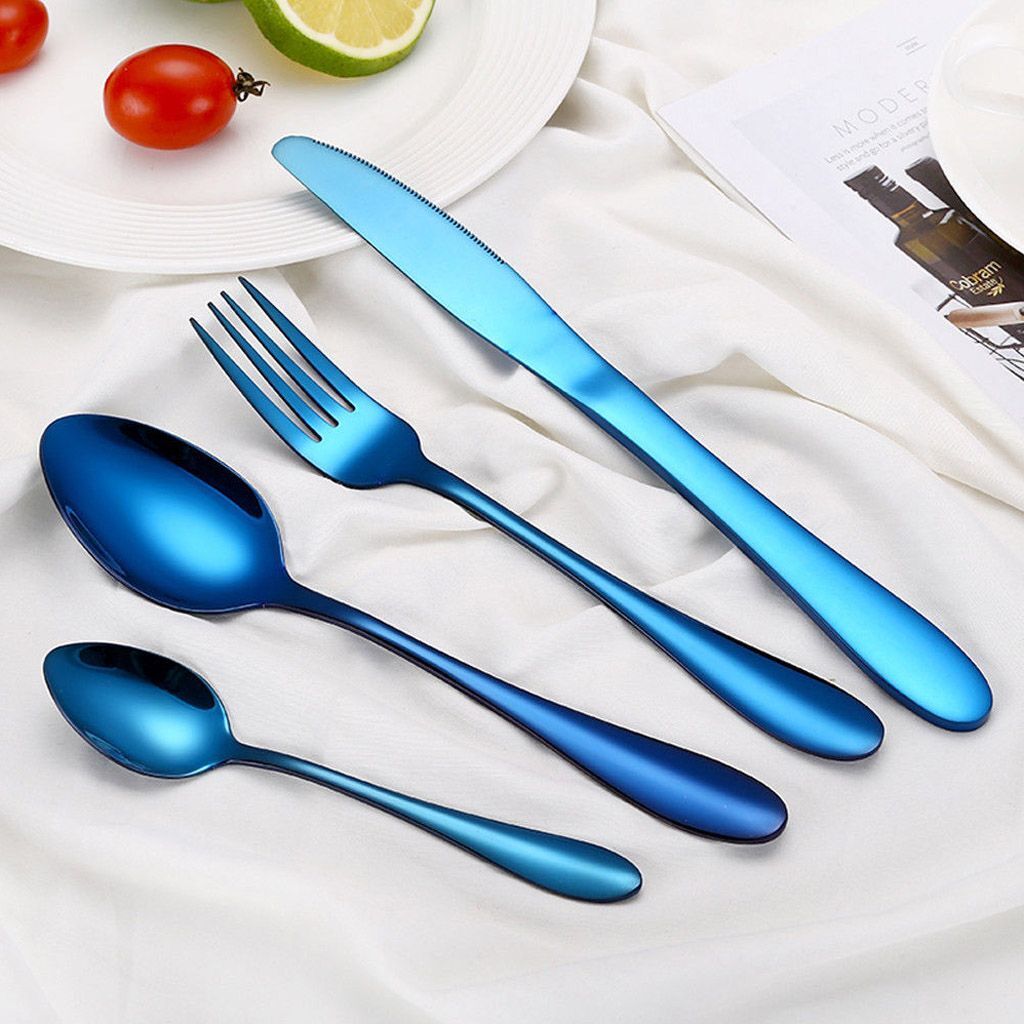 4pcs Silverware Set Flatware Cutlery Sets Stainless Steel Knife Fork Spoon US