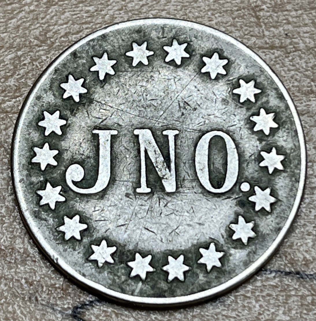 J. N. O. With 18 stars On Obverse  M And 18 stars On Reverse *E754
