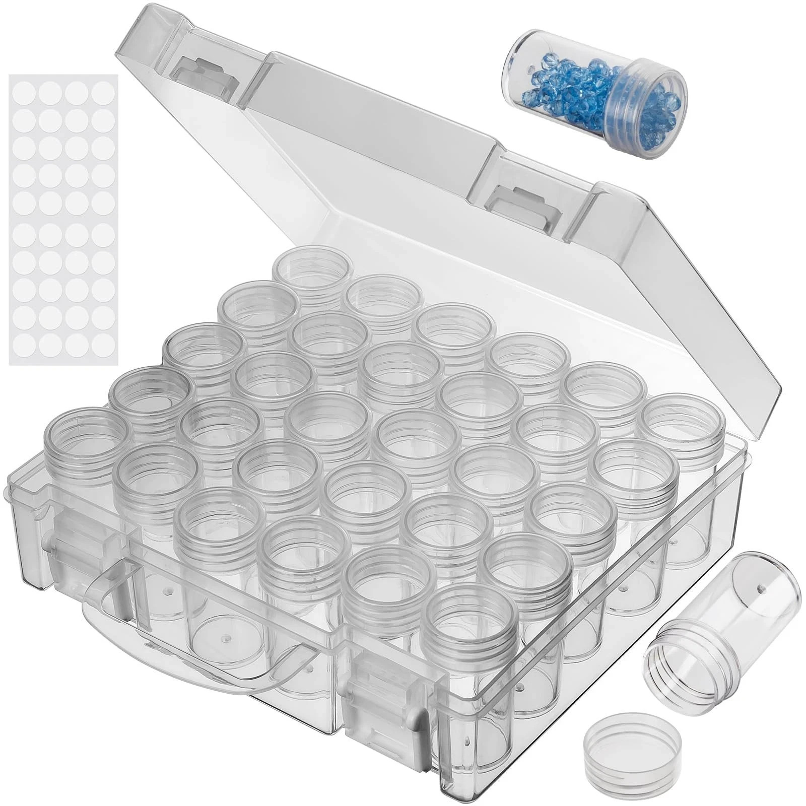 Bead Organizer Containers 30 Grids Diamond Painting Storage Clear Organization