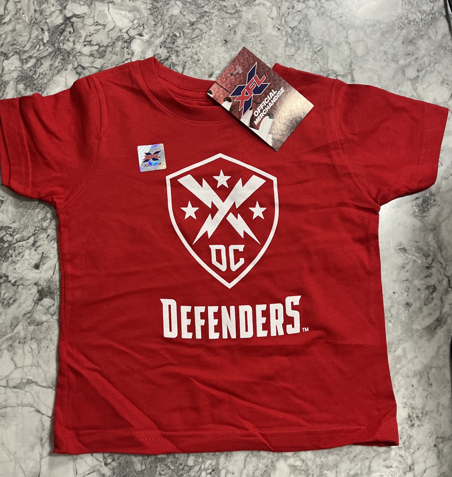 Washington DC Toddler Defenders XFL UFL Logo Tee Shirt, Red, Size 2T NWT