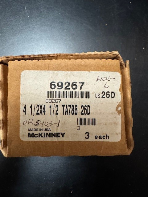 McKinney TA 786 4.5 x 4.5 US26D