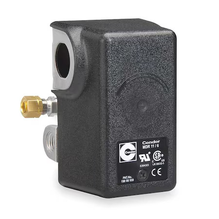 Condor Usa 11Ncxe Pressure Switch, Standard, Dpst, 4 Ports, 1/4" Fnpt, 25 To