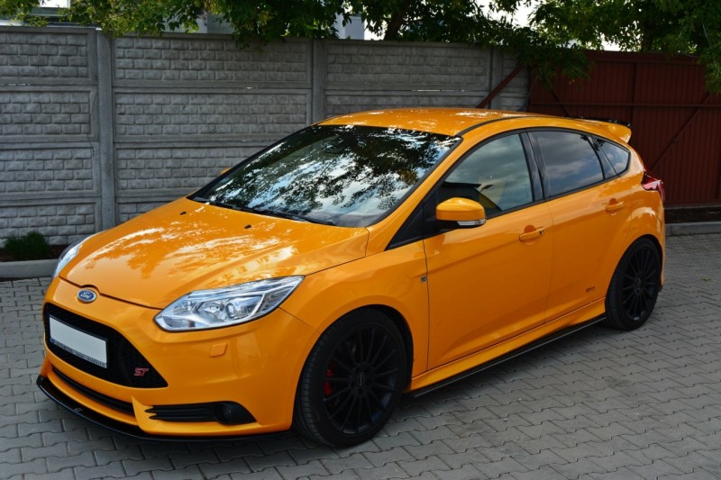Front Diffuser Diffusor V2 Maxton Design Gloss Black For Ford Focus Mk3 St PFL