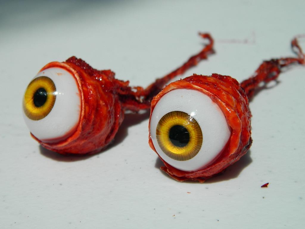 Halloween Horror Prop Realistic Life Size Pair of  Ripped Out Eyeballs -  FW01