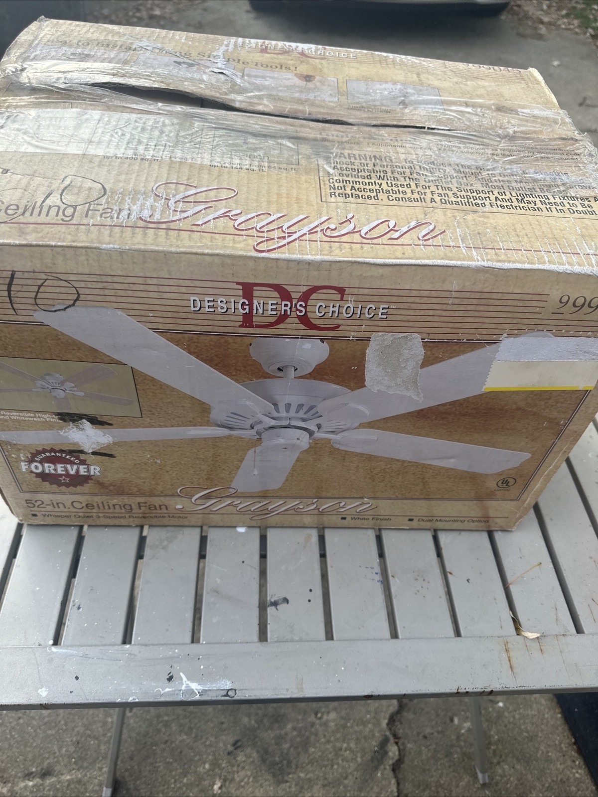 Designers Choice Grayson 55” White Ceiling Fan 5 Blades