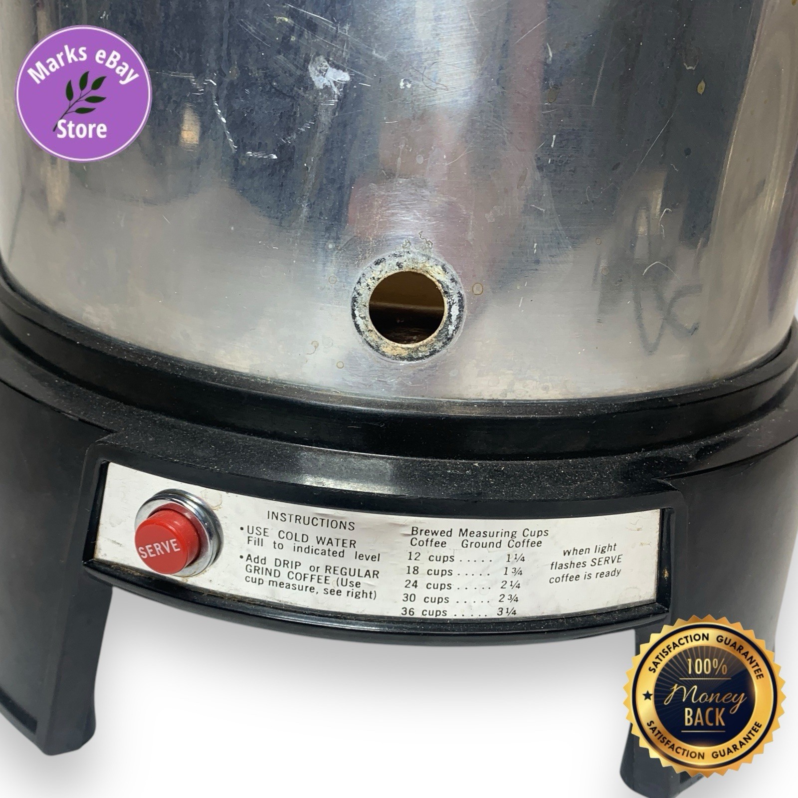 West Bend #3536 36 Cup Electric Percolator Parts - Base with Heating Element