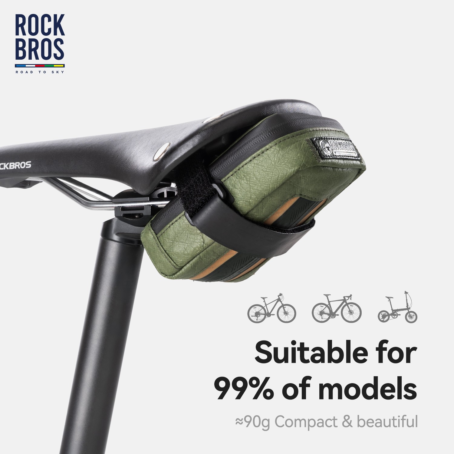 【ROAD TO SKY】ROCKBROS Tyvek Bike Seat Bag 0.4L Tail Bag Waterproof Lightweight