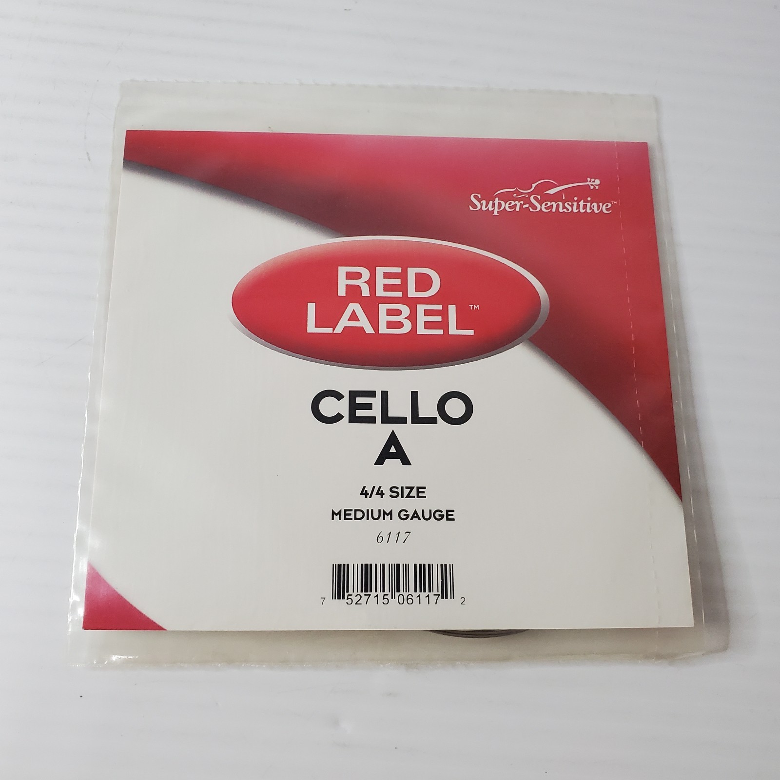 Super Sensitive Red Label Cello A String 4/4 Medium Gauge New