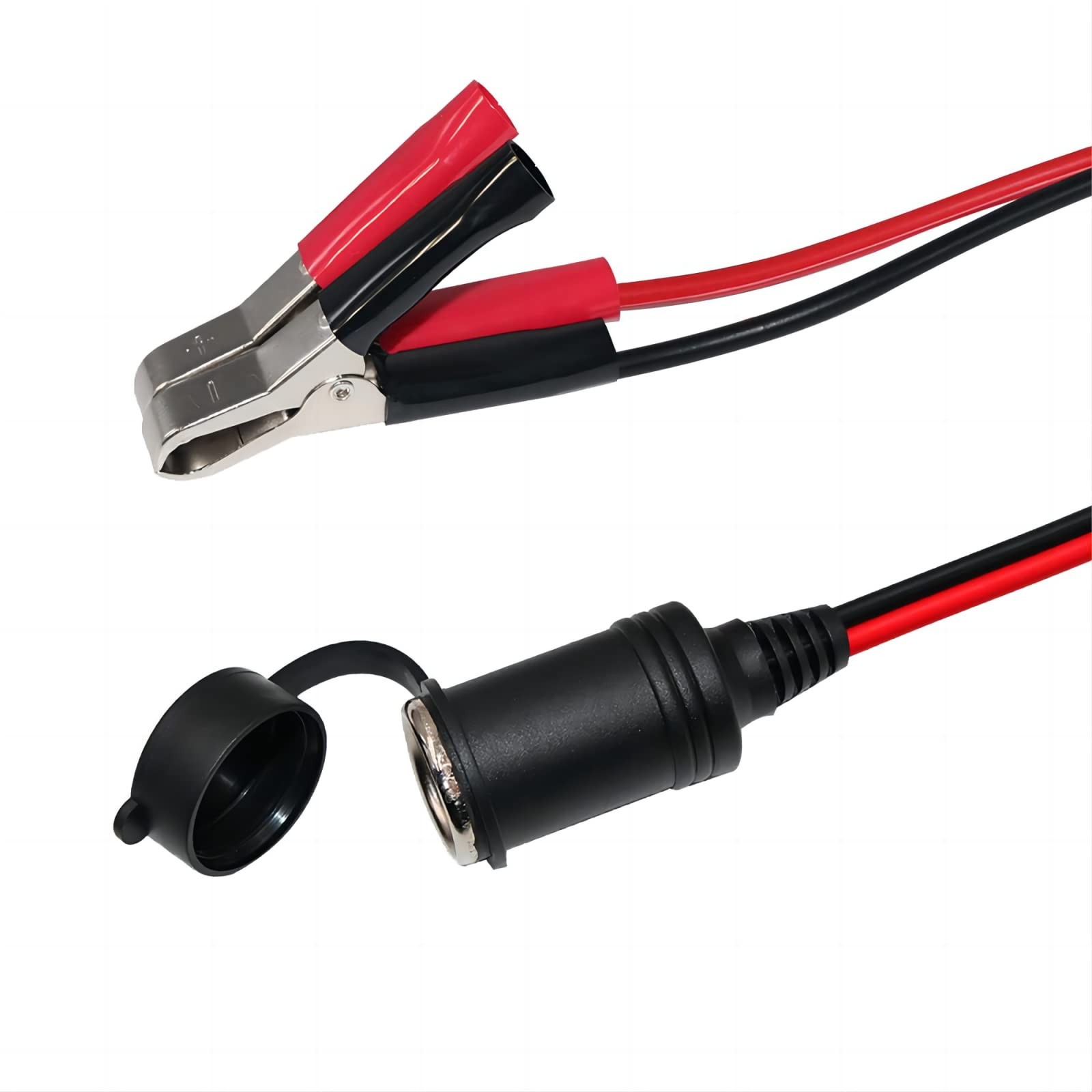 KUNCAN Cigarette Lighter Adapter - Female Socket to 12v Battery 1 PACK, Black