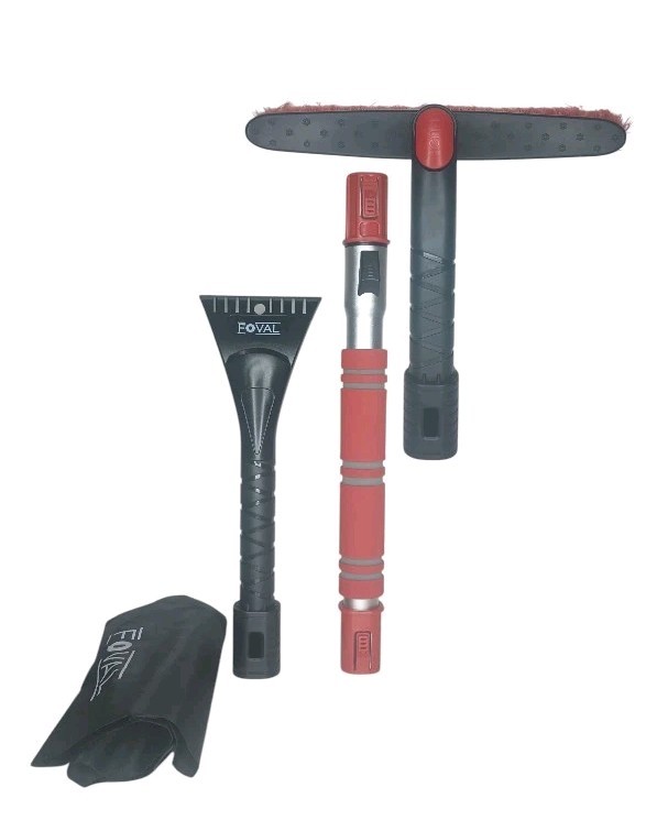 Extendable 47.2" Ice Scraper Snow Brush Windshield Window Snow & Ice Brush Kit