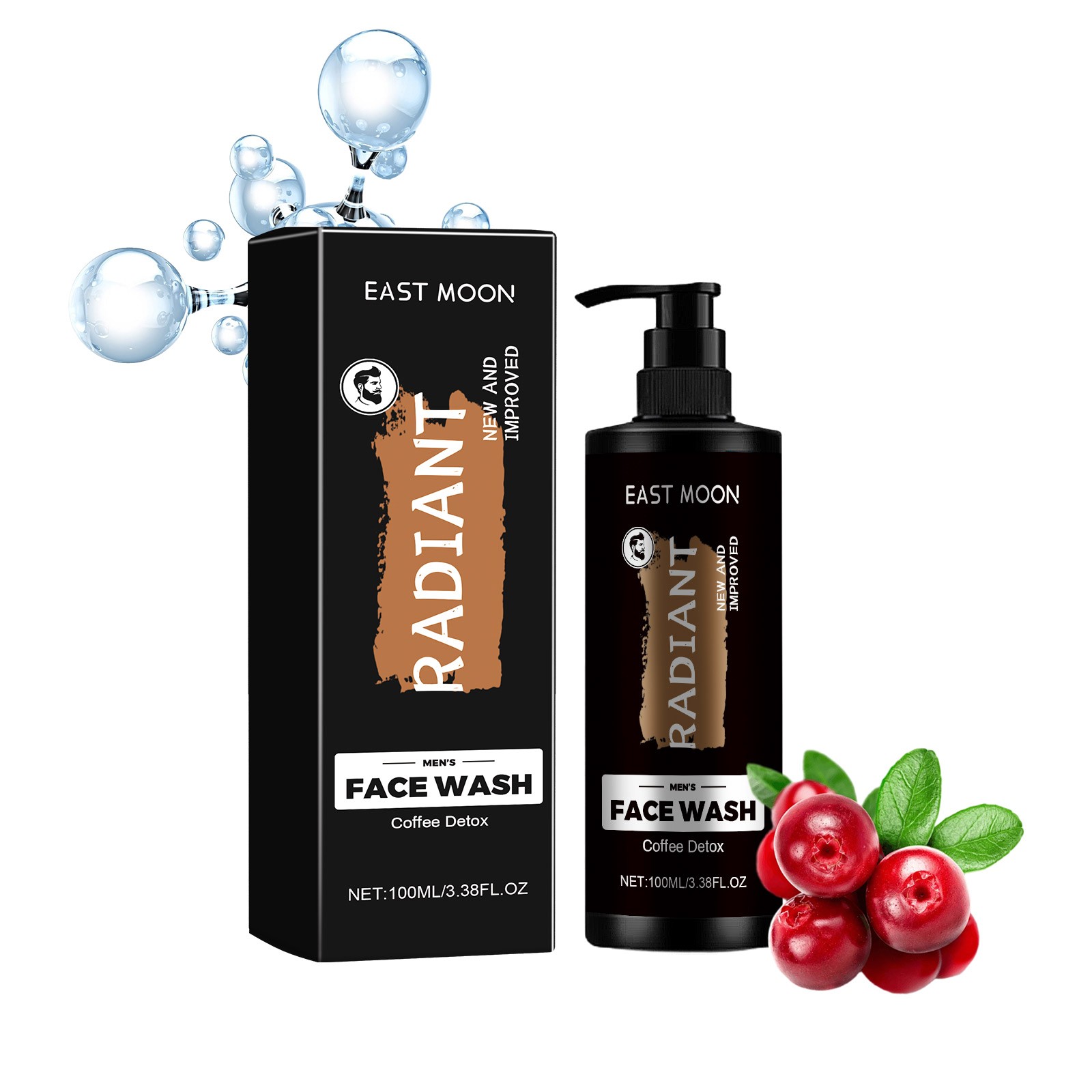 Men's Face Wash & Scrub - Exfoliating Brightening with Coffee Vitamin E