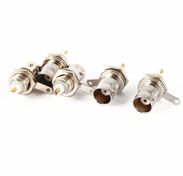 5 Pcs BNC Female Chassis Panel Mount Solder Type Jack Connector