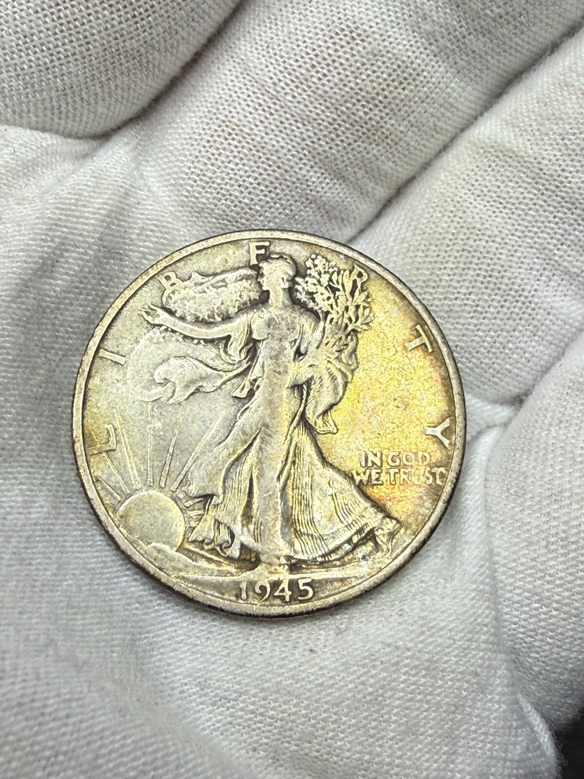 👉1945 - Walking Liberty Half Dollar -/VF  CHOICE Beautiful Album Toning E83