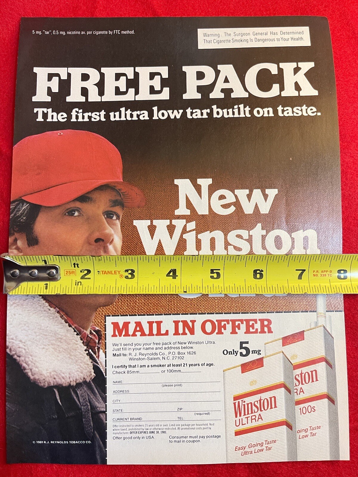 Vintage 1981 Winston Ultra Cigarettes Print Ad