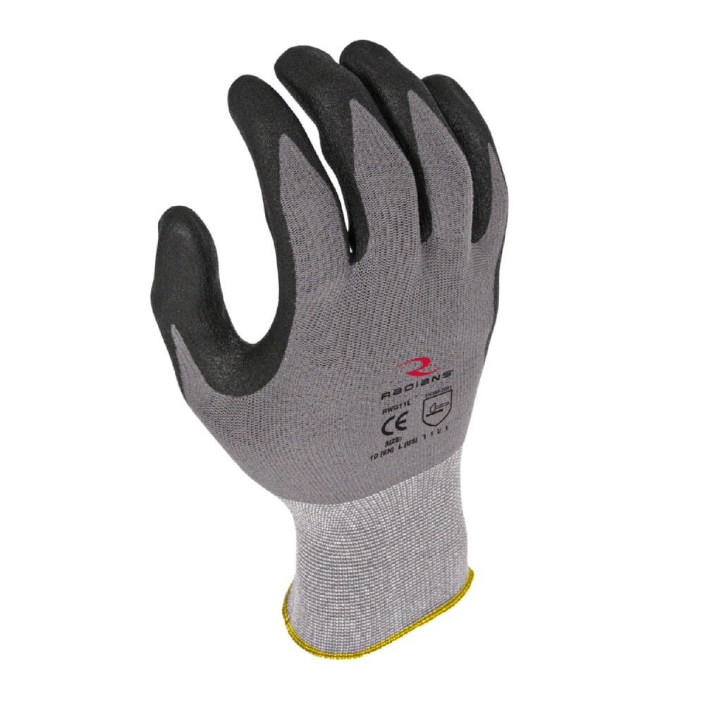Radians RWG11 Microdot Foam Nitrile Gripper Gray [12 PACK]