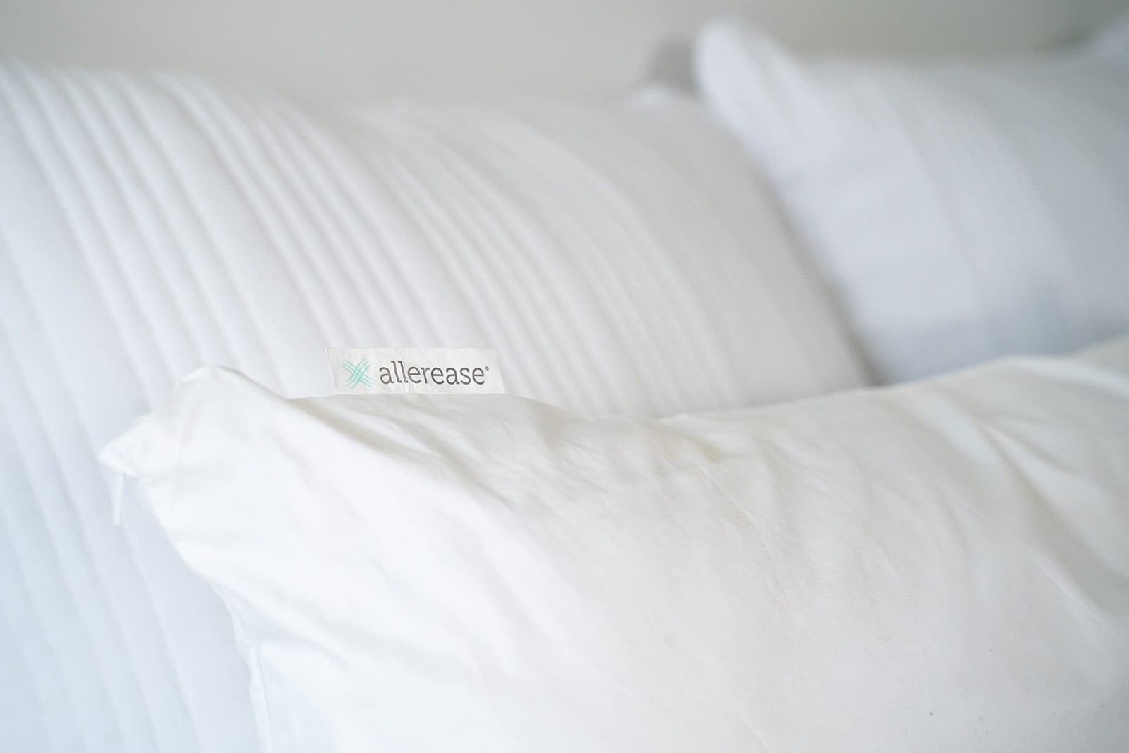 AllerEase 100% Breathable Cotton Pillow Protector for Sleeping - 4 Pack,White