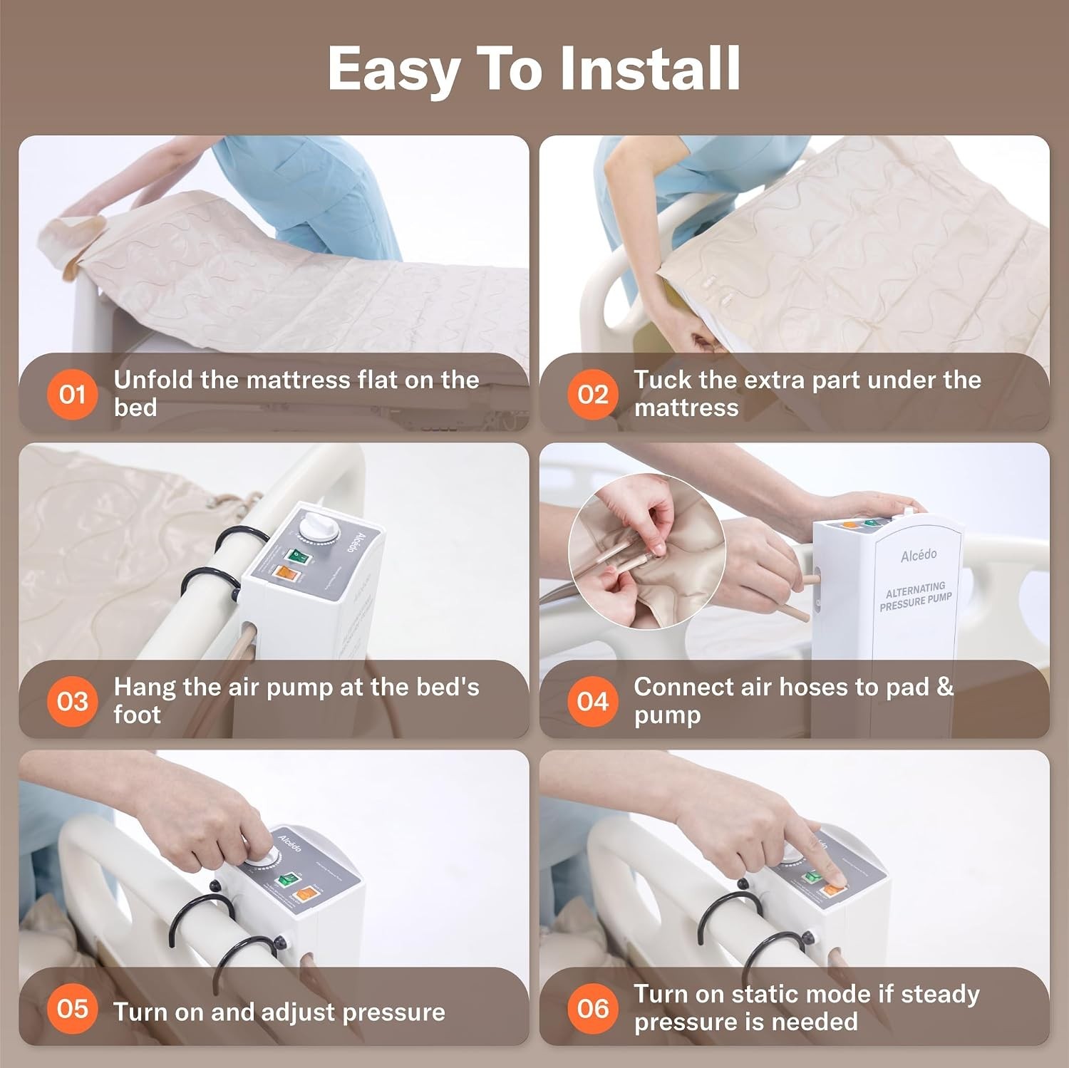ALCEDO Static Mode Alternating Pressure Mattress System Sores & Ulcer Prevention