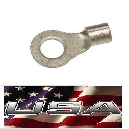 (50) 16-14 NON-INSULATED #10 RING TERMINAL CONNECTOR UNINSULATED MADE IN USA