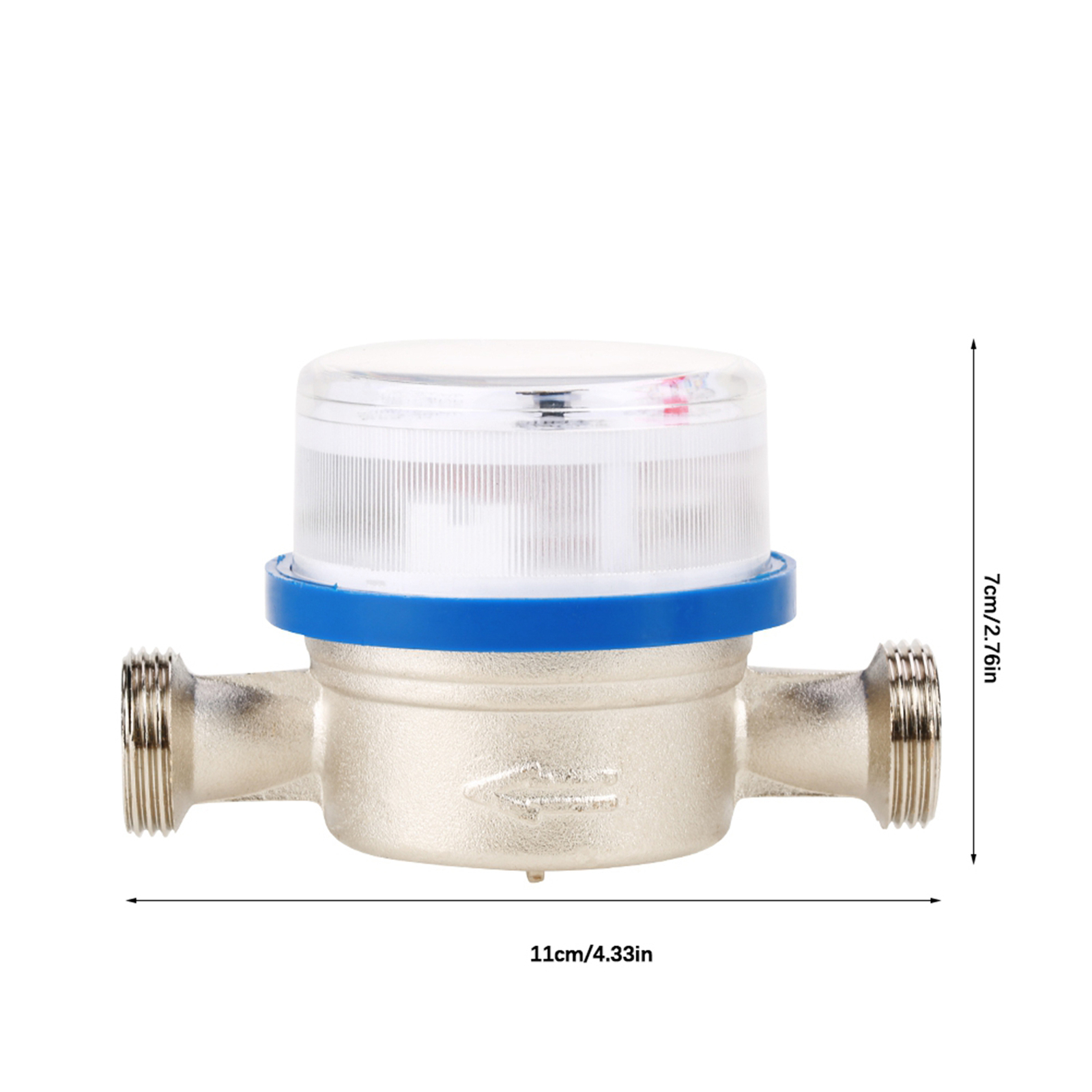 15mm 1/2" Plastic Cold Water Meter Single Water Dry Table Measuring Tools