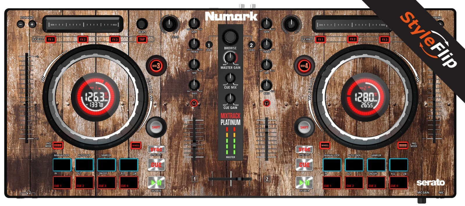 Numark Mixtrack Platinum Skin | Wood #1 | Protective Decal | StyleFlip Skins