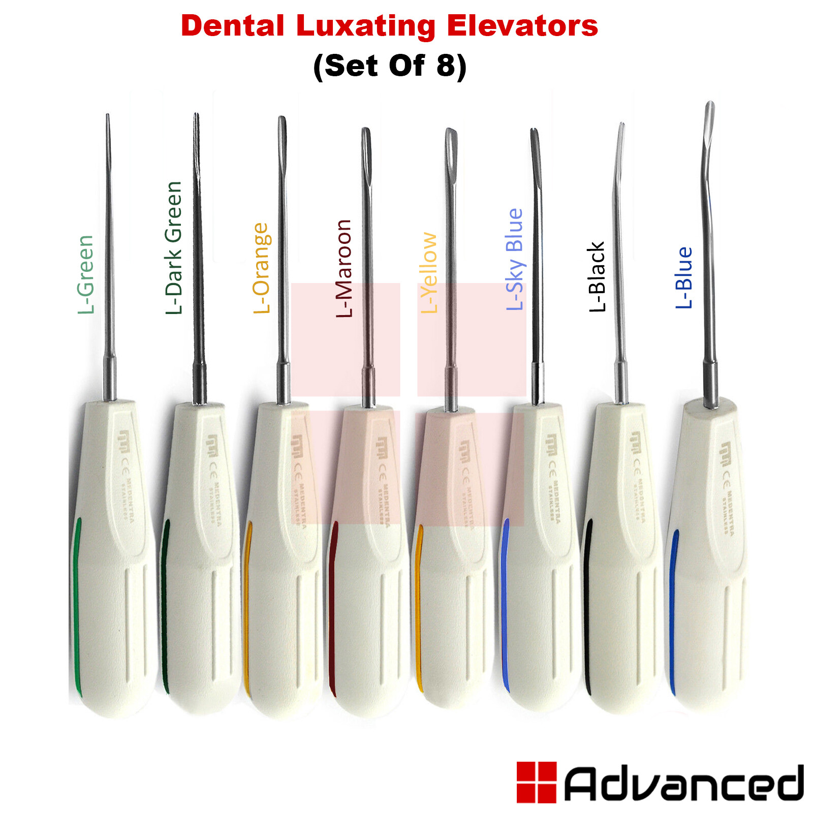 Medentra Surgical Luxation Instruments Dental Tooth Extraction Root Elevators CE