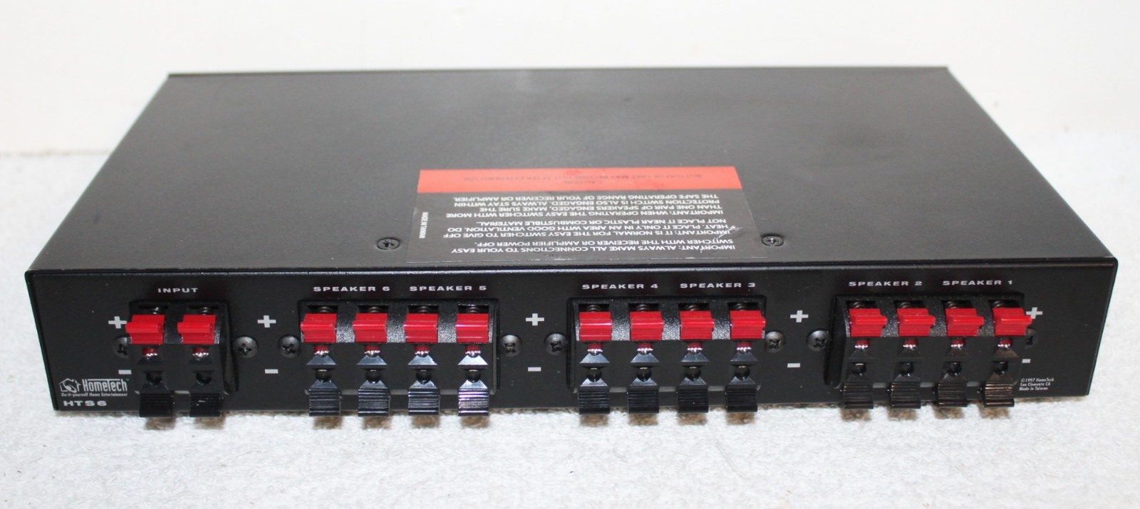 Hometech HTS 6 Speaker Selector Switch Box Controls 6 Pairs ~ Clean Missing Pad