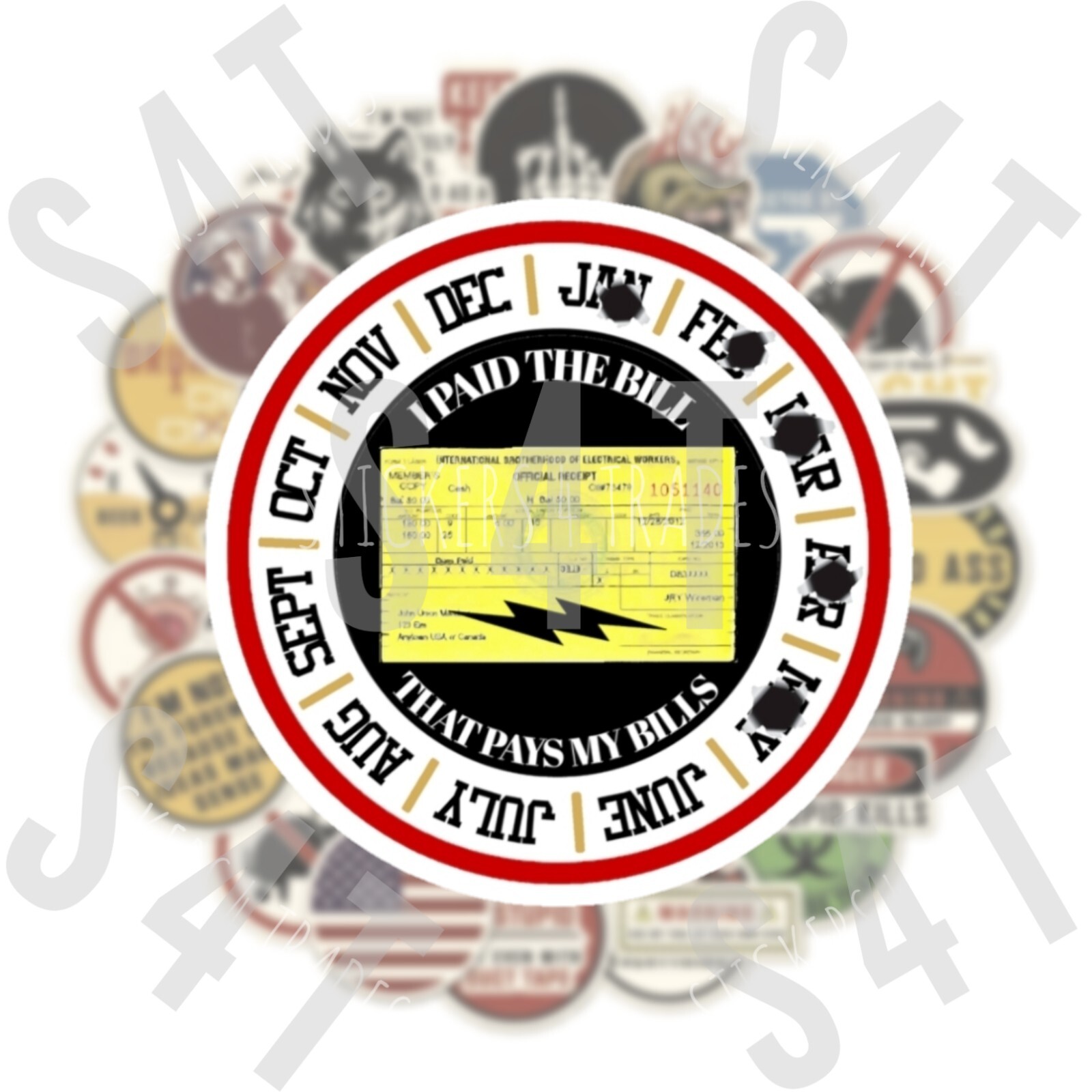 Paid The Dues Electrical Brotherhood Vinyl Sticker Lineman Decal