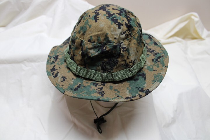 US Military MARINE CORPS BOONIE HAT USMC WOODLAND CAMOUFLAGE LARGE 7 1/4to 7 3/8