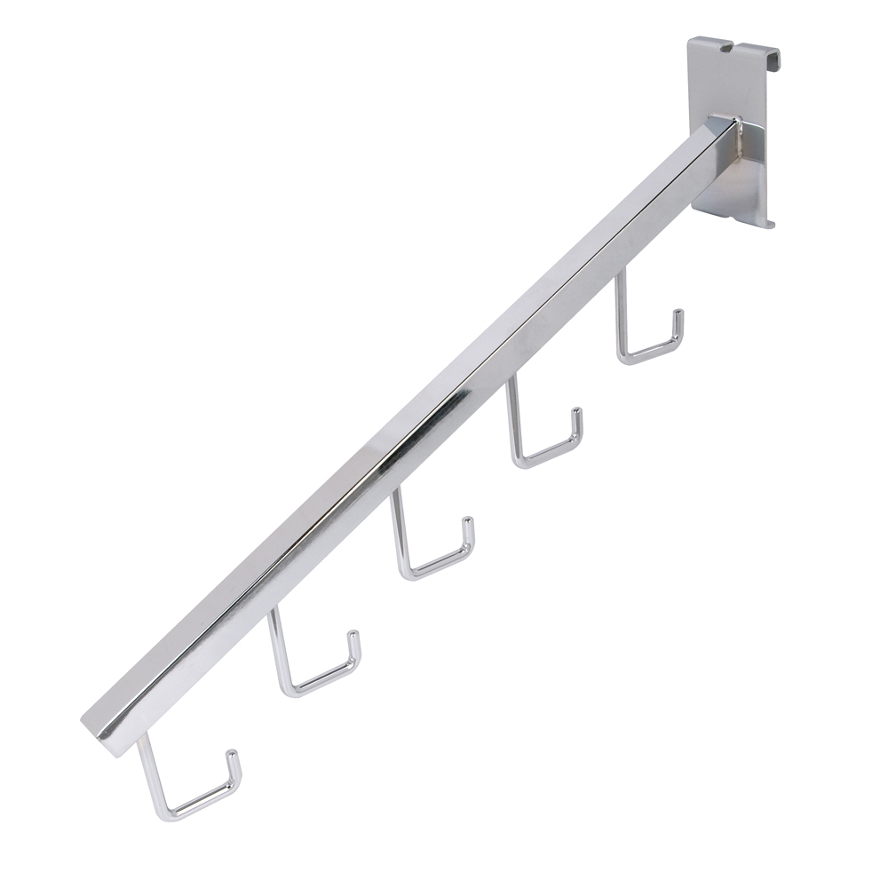 5 HOOK WATERFALL SQUARE TUBE CHROME FOR GRID PACK OF 5