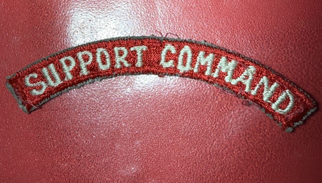 WW2 Era Support Command Red And White SSI Tab / Patch (ID)