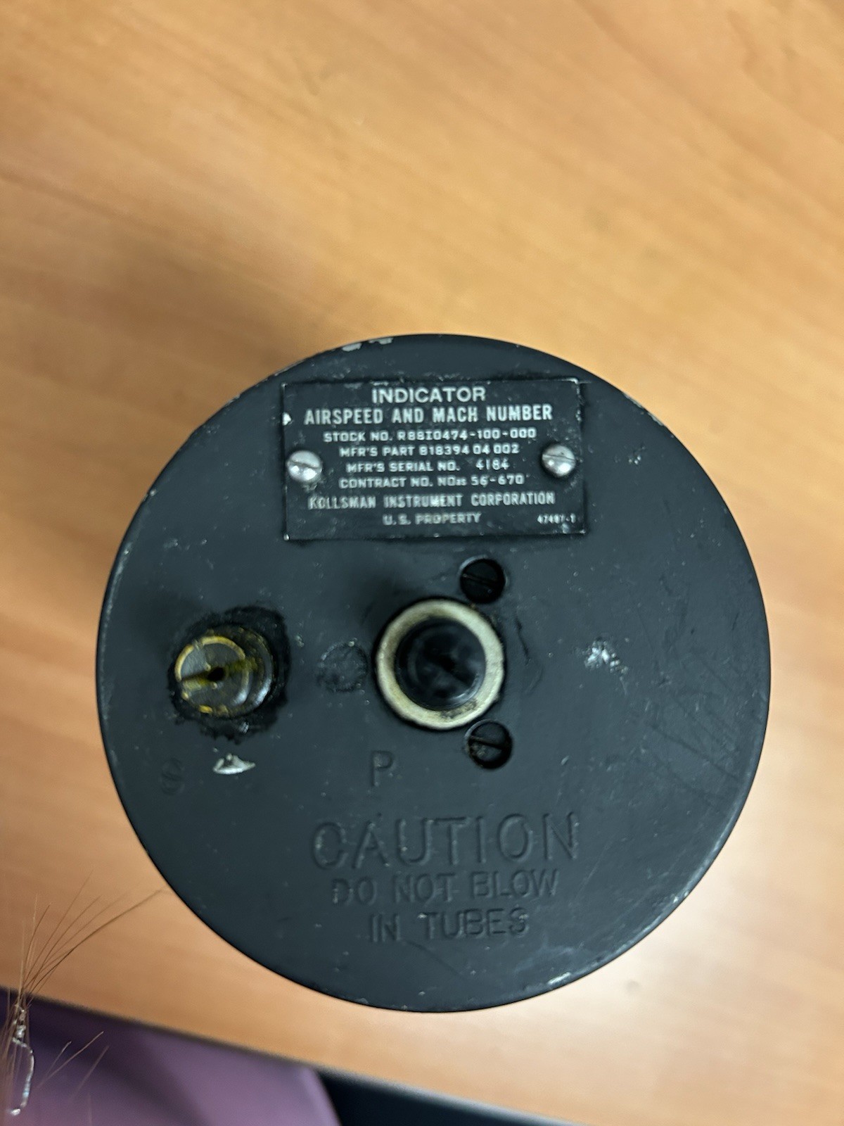 Authentic U.S. Kollsman Learjet Airspeed & Mach Number Indicator S/N 4184