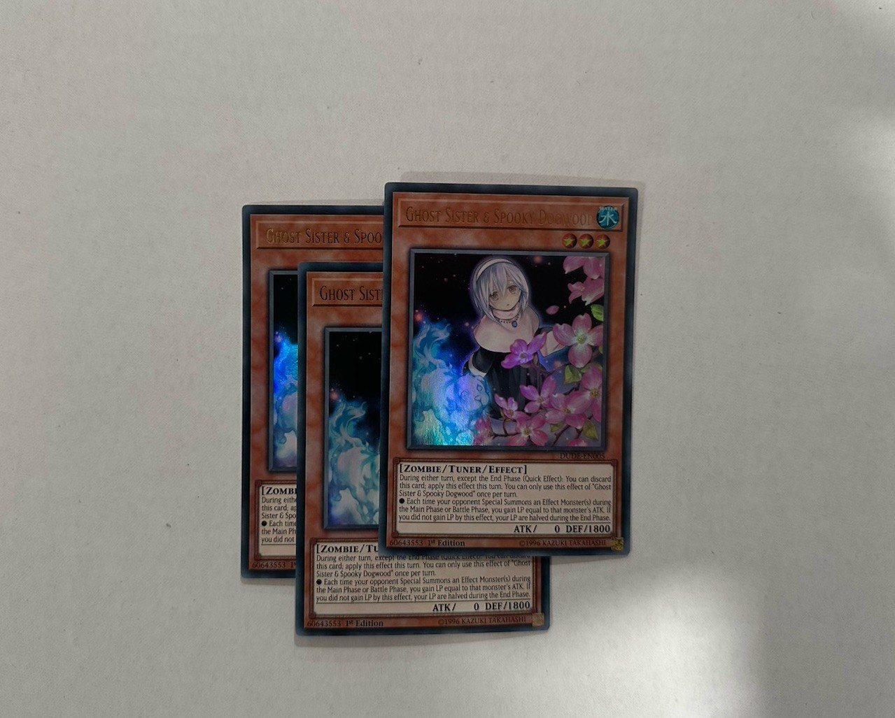 3x Ghost Sister & Spooky Dogwood DUDE-EN005 Ultra Rare NM 1st Ed Playset