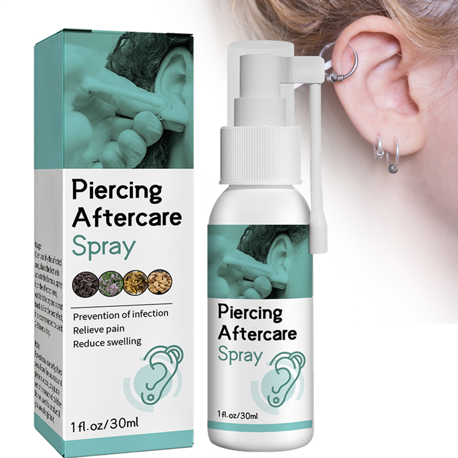 Piercing Aftercare Spray Saline Solution suitable for Piercings Bumps Accelerate