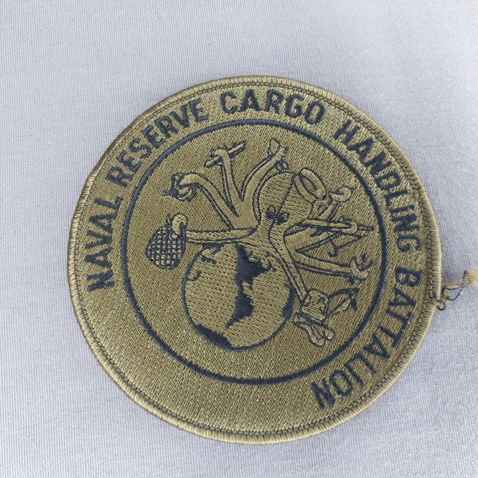 Naval Reserve Cargo Handling Battalion 4" Patch OD Green